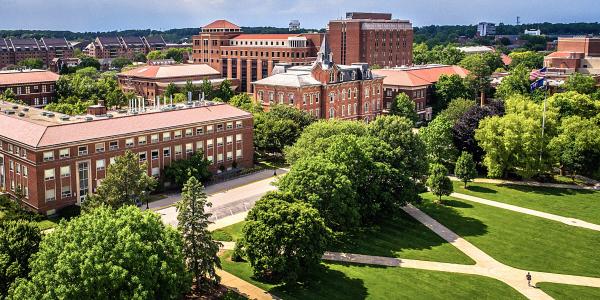 Aerial view of Purdue University