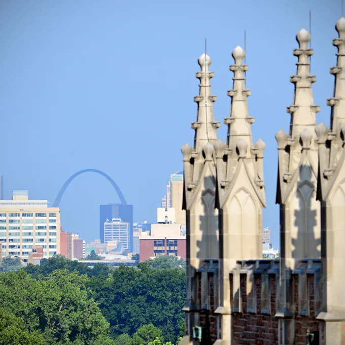 WU Skyline looking toward downtown STL